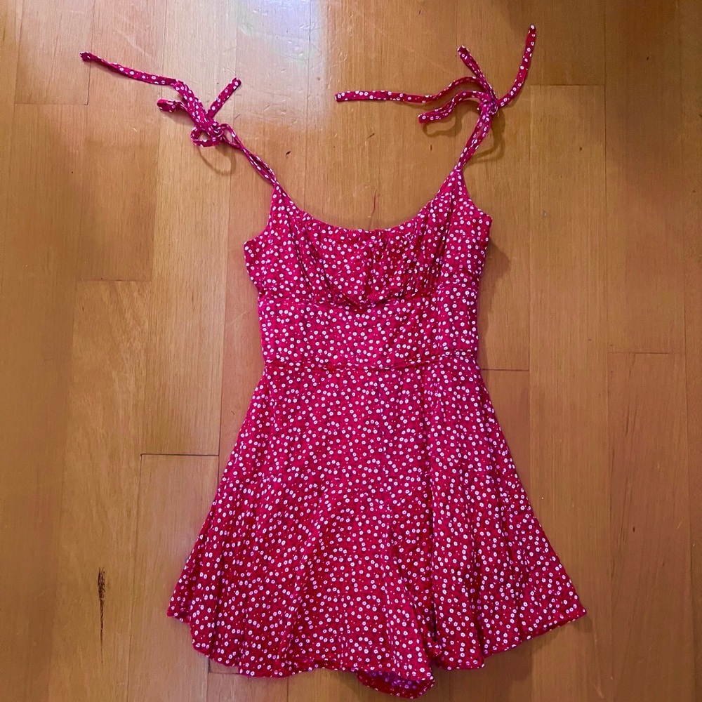 Sundae muse red floral romper